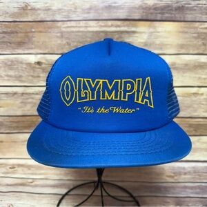 Olympia 'It's the Water', Sport Cap Blue Trucker Hat. In excellent condition!